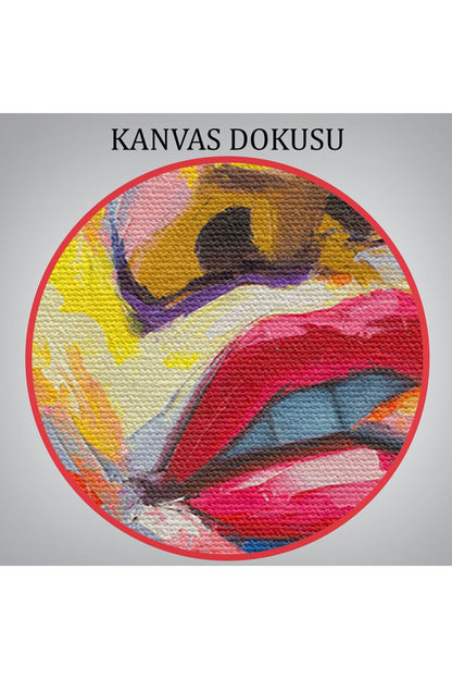 Güzel Kadın Yağlıboya Görünüm Dekoratif Kanvas Duvar Tablosu-5840