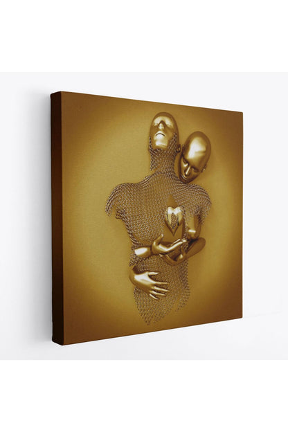 Romantik Beden, Aşk Sanatı, Altın Duvar Dekoru, 3D Efektli Altın İnsan-5366